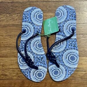 NWT VERA BRADLEY STARRY NIGHT BRAIDED FLIP FLOPS SIZE MEDIUM